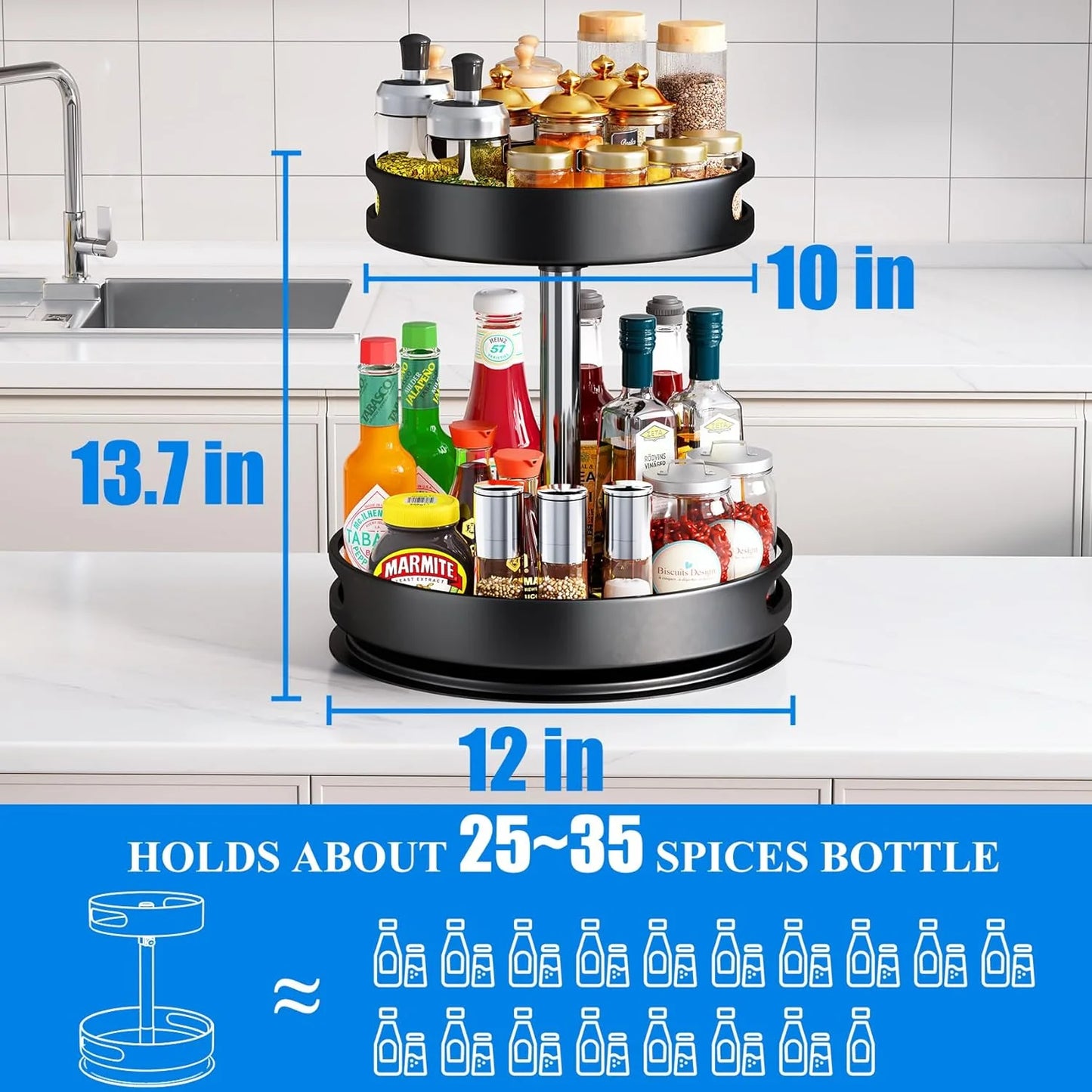 SpiceTwist 2-Tier Rotating Spice Rack