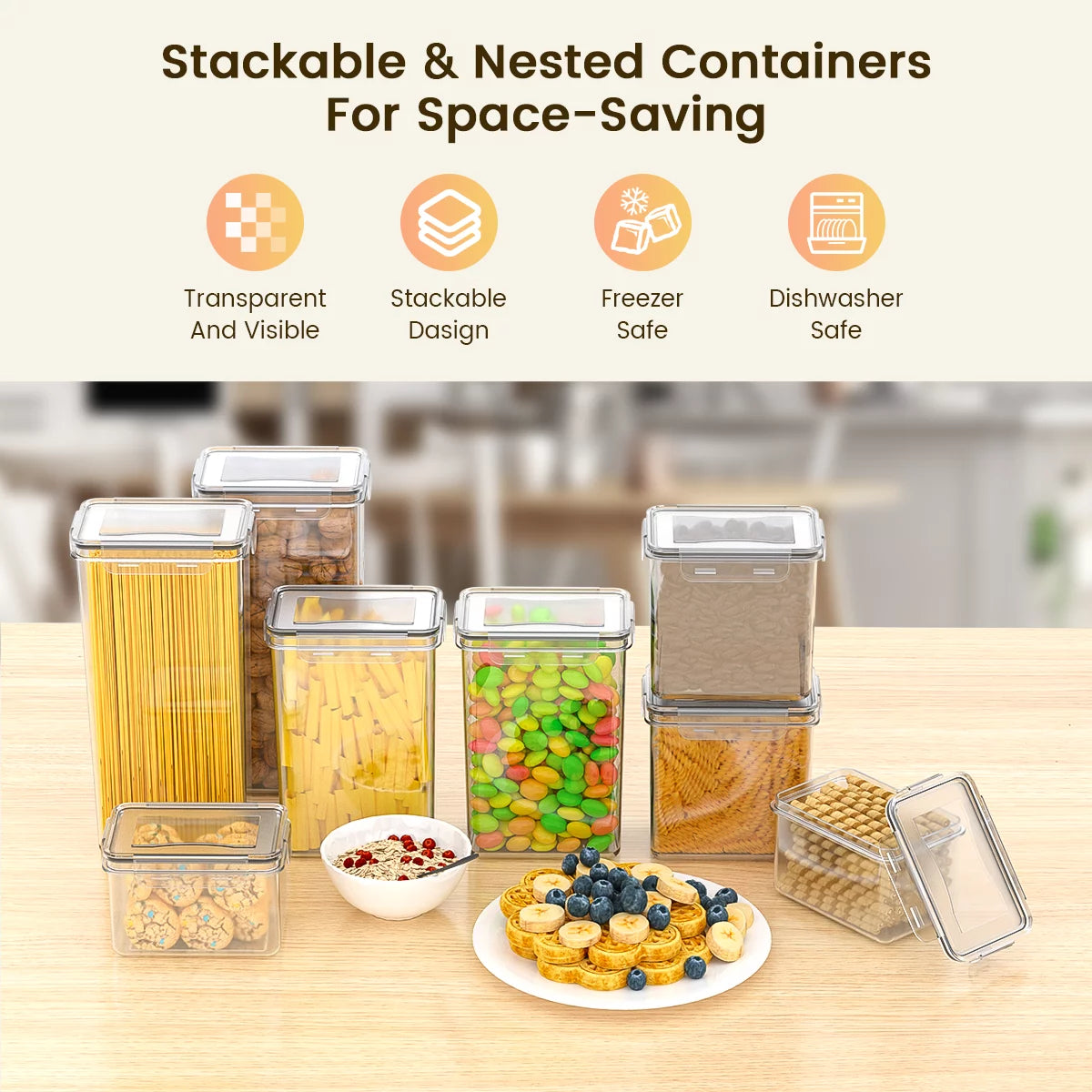 8PCS Airtight Food Storage Containers