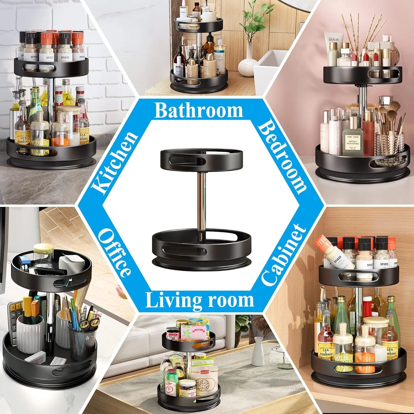 SpiceTwist 2-Tier Rotating Spice Rack