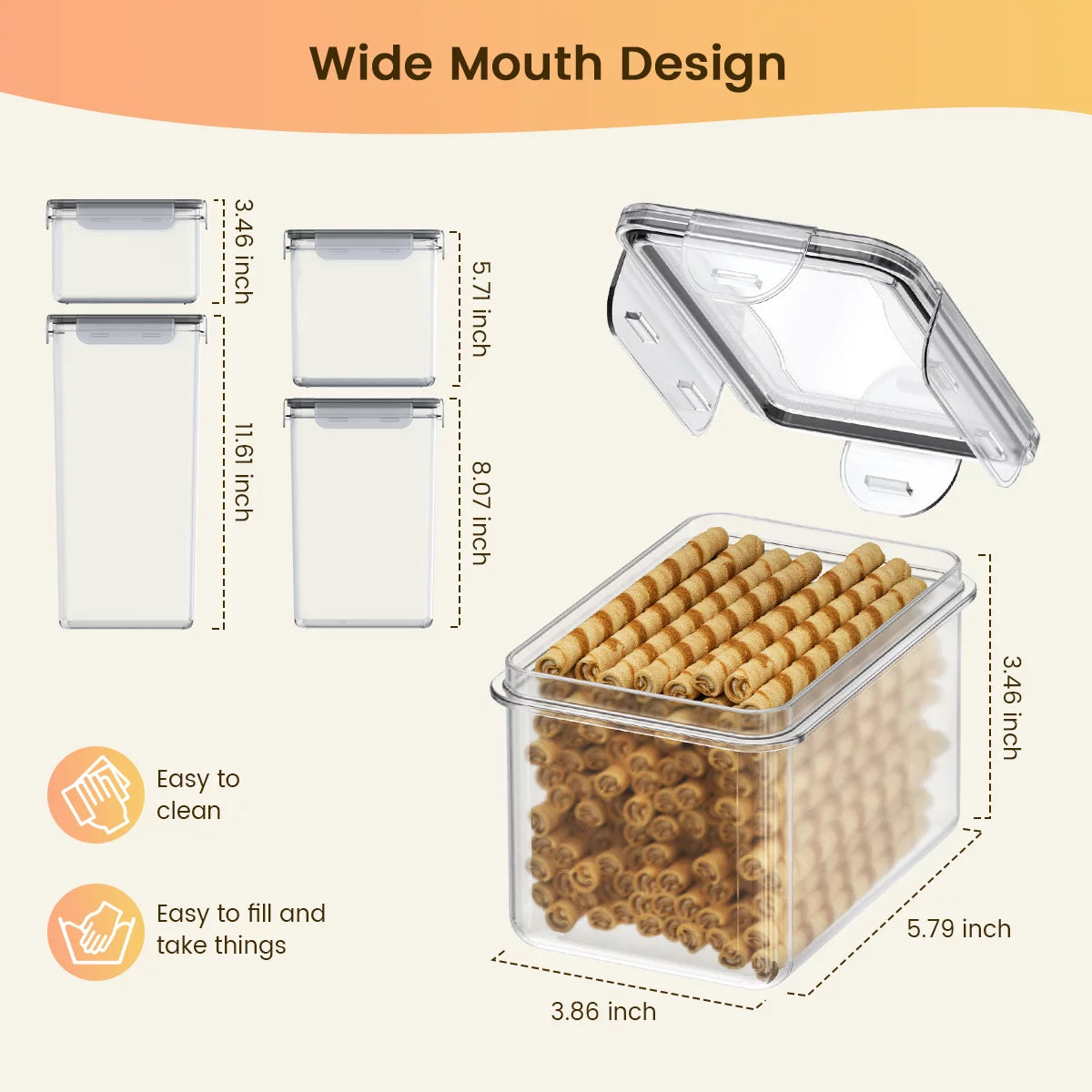 8PCS Airtight Food Storage Containers