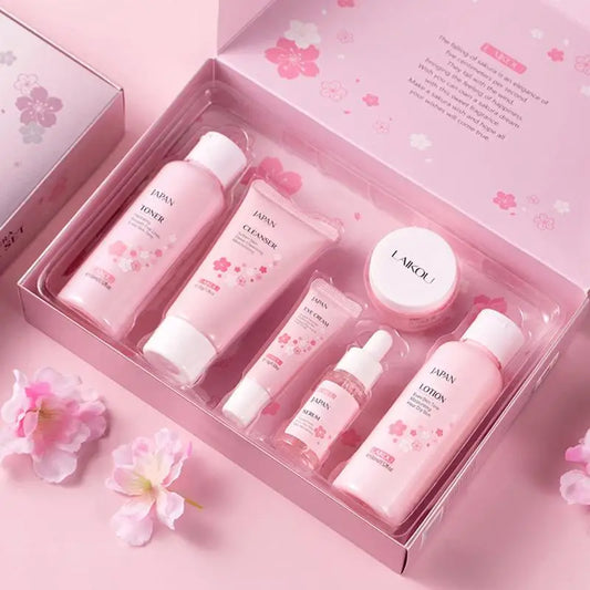 Japan Sakura Skin Care Set Facial Cleanser Face Cream Toner Eye Cream Essence Sakura Skincare Kit Skin Care Products Full Set